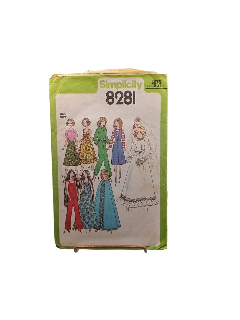Simplicity 8281 Doll Wardrobe Sewing Pattern One Size 1977 Vintage Bridal & Casu